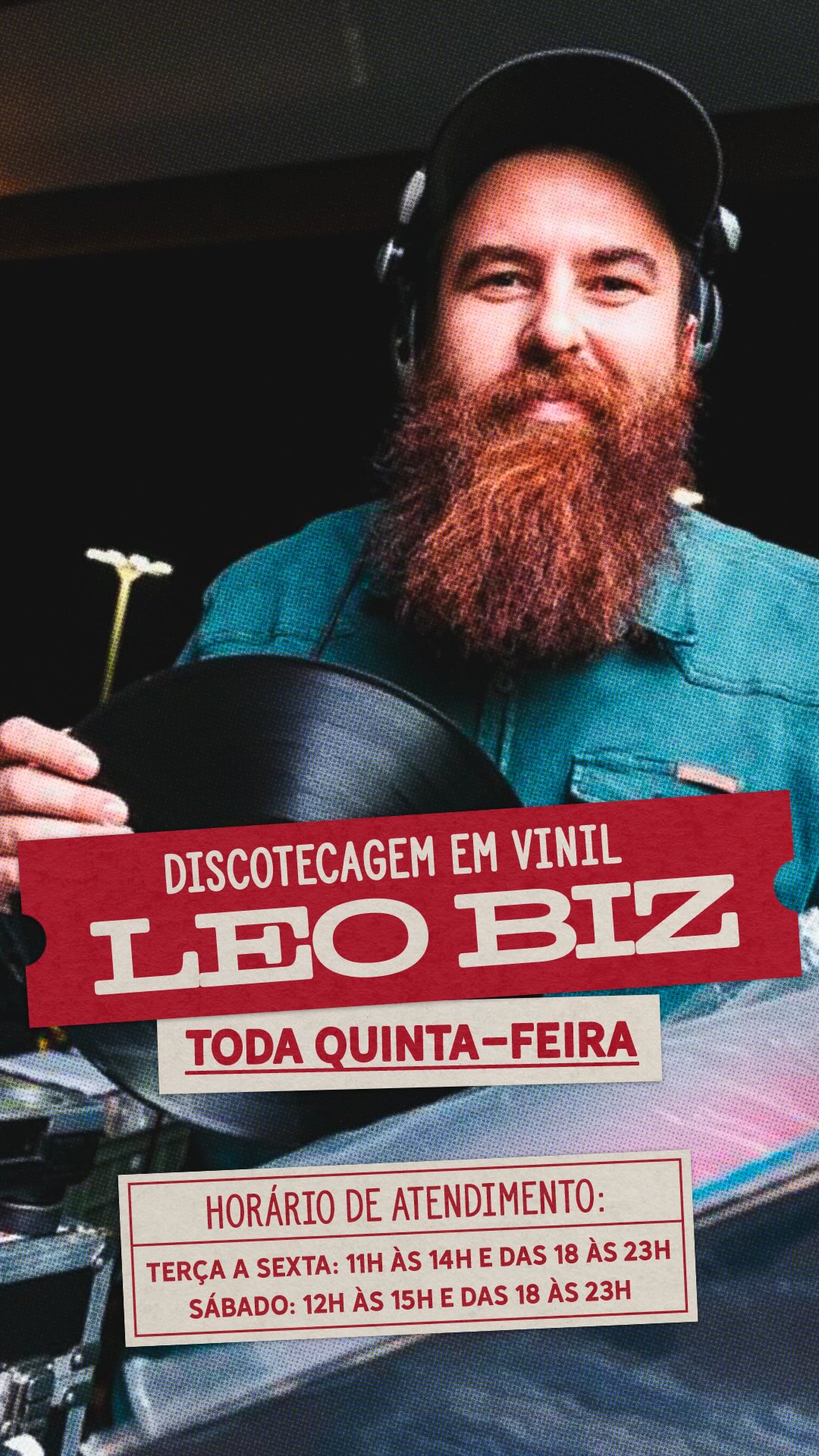 Divulgação de discotecagem em vinil no Veiga's 484